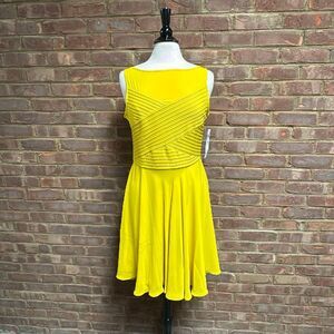London Times Women’s Mustard Sleeveless Swing Dress Sz 10 NEW